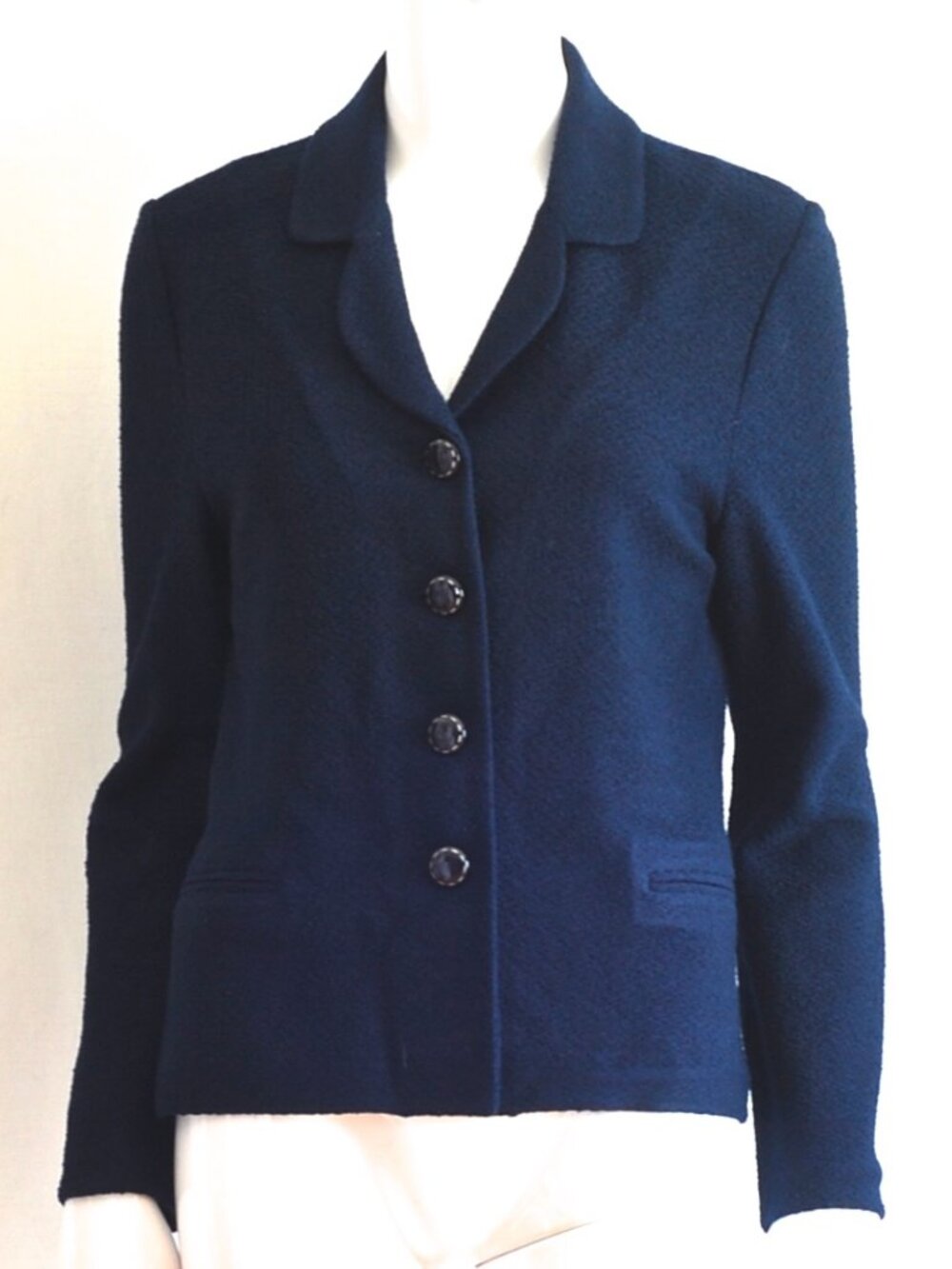 St. John By Marie Gray Midnight Blue Knit Blazer - USA